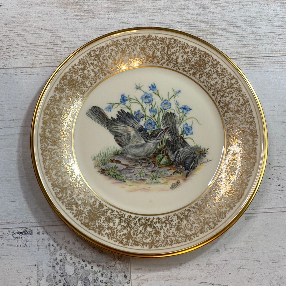 Lenox Limited Edition Bohem Birds Mockingbirds 1978 Dinner Plate